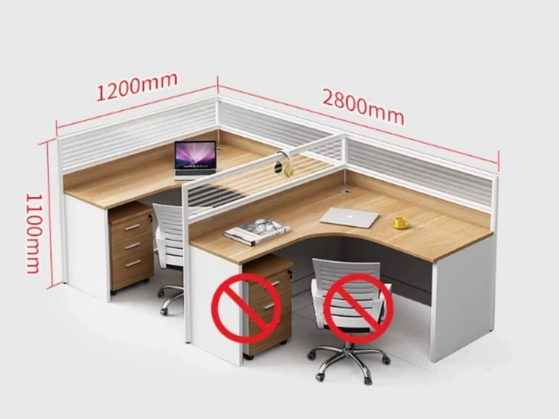 F-shaped 2person table